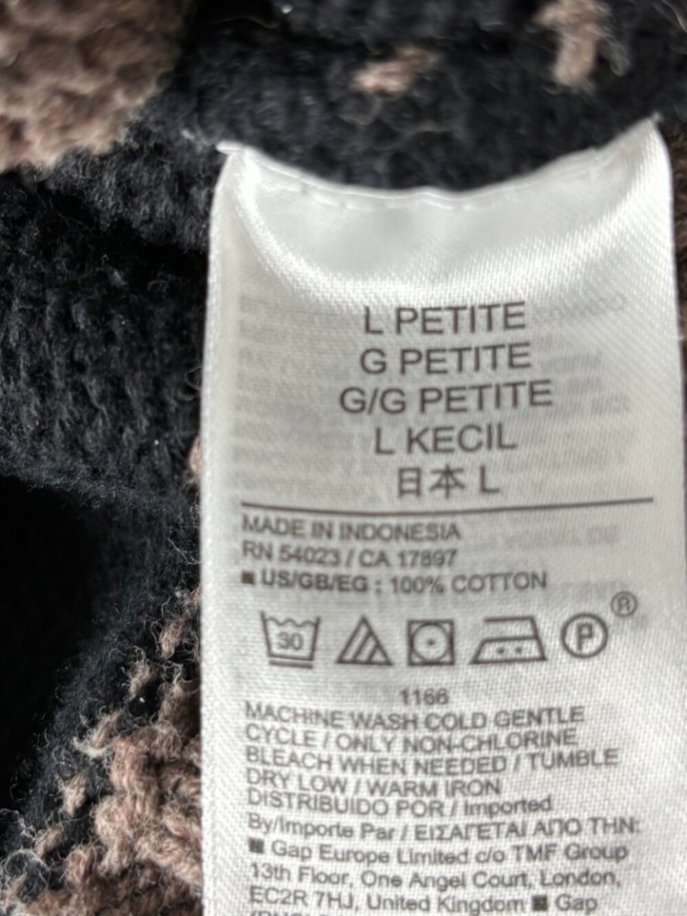 Gap Brown Stripe Cotton V-Neck Polo Sweater Size L Petite - Picture 11 of 12